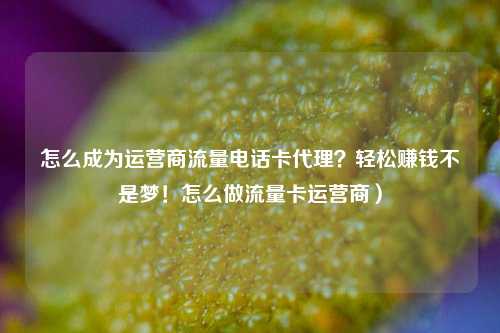 怎么成为运营商流量电话卡代理？轻松赚钱不是梦！怎么做流量卡运营商）