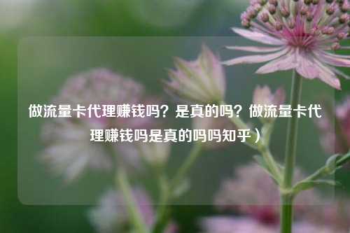 做流量卡代理赚钱吗？是真的吗？做流量卡代理赚钱吗是真的吗吗知乎）