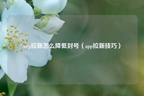 app拉新怎么降低封号（app拉新技巧）