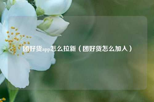 团好货app怎么拉新（团好货怎么加入）