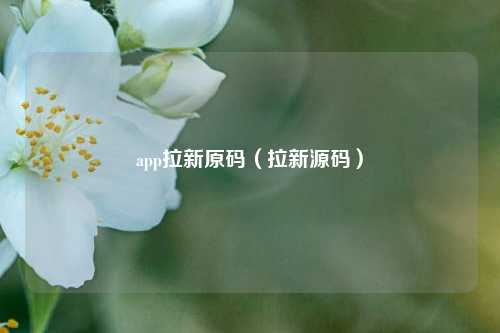 app拉新原码（拉新源码）