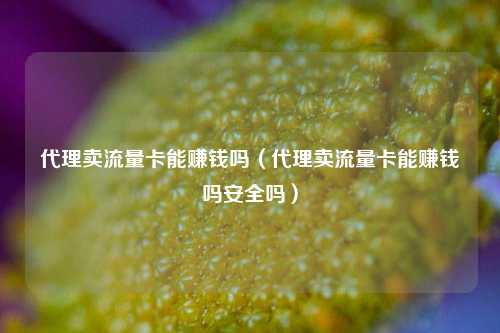 代理卖流量卡能赚钱吗（代理卖流量卡能赚钱吗安全吗）