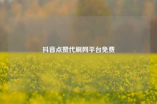 抖音点赞代刷网平台免费