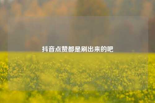 抖音点赞都是刷出来的吧