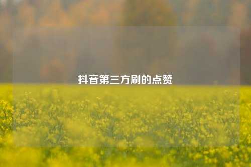 抖音第三方刷的点赞