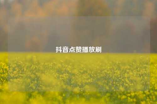 抖音点赞播放刷